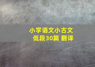 小学语文小古文低段30篇 翻译